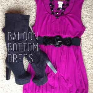 Fuchsia Balloon Bottom Dress